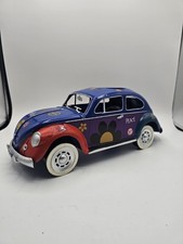 American Vintage Retro Metal Blue Beetle Car Tissue Box Peace Theme