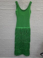 New Simon Miller Mango Knitted Fringe Green Maxi Dress Size 6