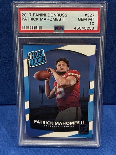 2017 Panini Donruss - Rated Rookie Patrick Mahomes II #327 (RC) PSA 10