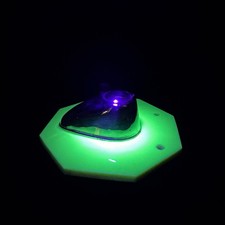 Vintage Uranium Glass Ink Well Bakelite Insert PAT APP FOR RD18773 Ranleigh Aus