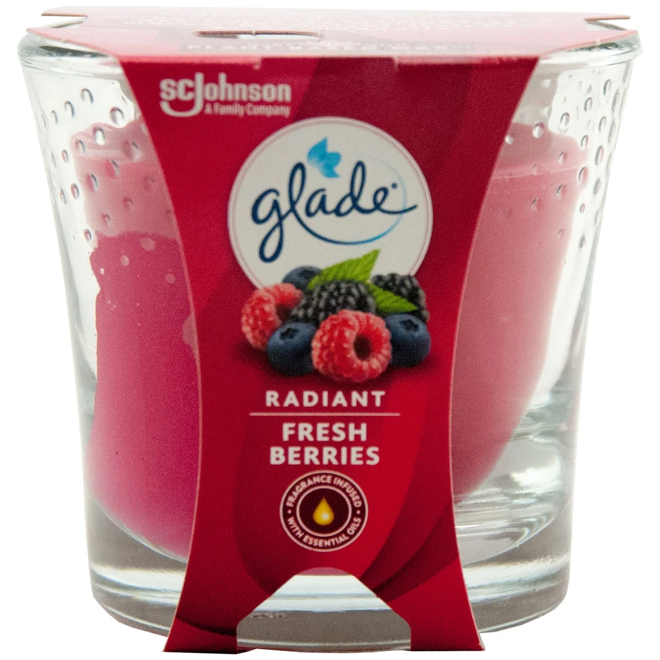 glade Duftkerze RADIANT FRESH BERRIES 1 x 129g Himbeere - Erdbeere - Magnolie - Bild 1 von 1