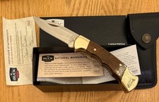 BEAUTIFUL BUCK CUSTOM WANUT 112 KNIFE NEVER USED IN BOX D28