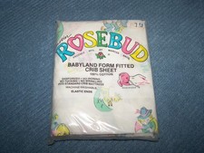 Vintage Rosebud Babyland Form Fitted Crib Sheet Cotton Nursery Design USA NOS