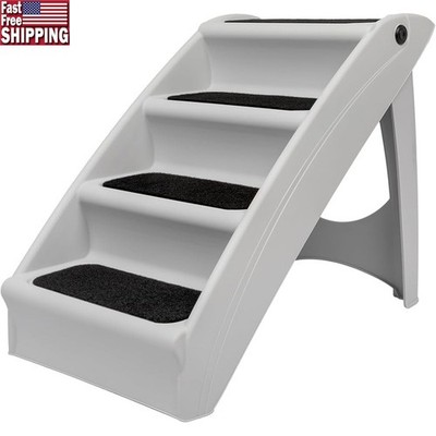 Portable Pet Stairs Dogs Cats 4-Step Lightweight Mobility Solution Up to 200 lbs