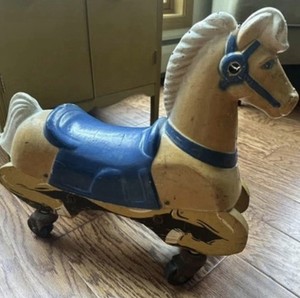 VINTAGE rocking HORSE On Wheels