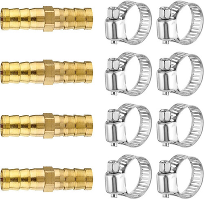 #ad 4 Pcs 3 8quot; Brass Air Hose Repair Kit with 8 Stainless Steel Clamps Pressure Wa $11.30