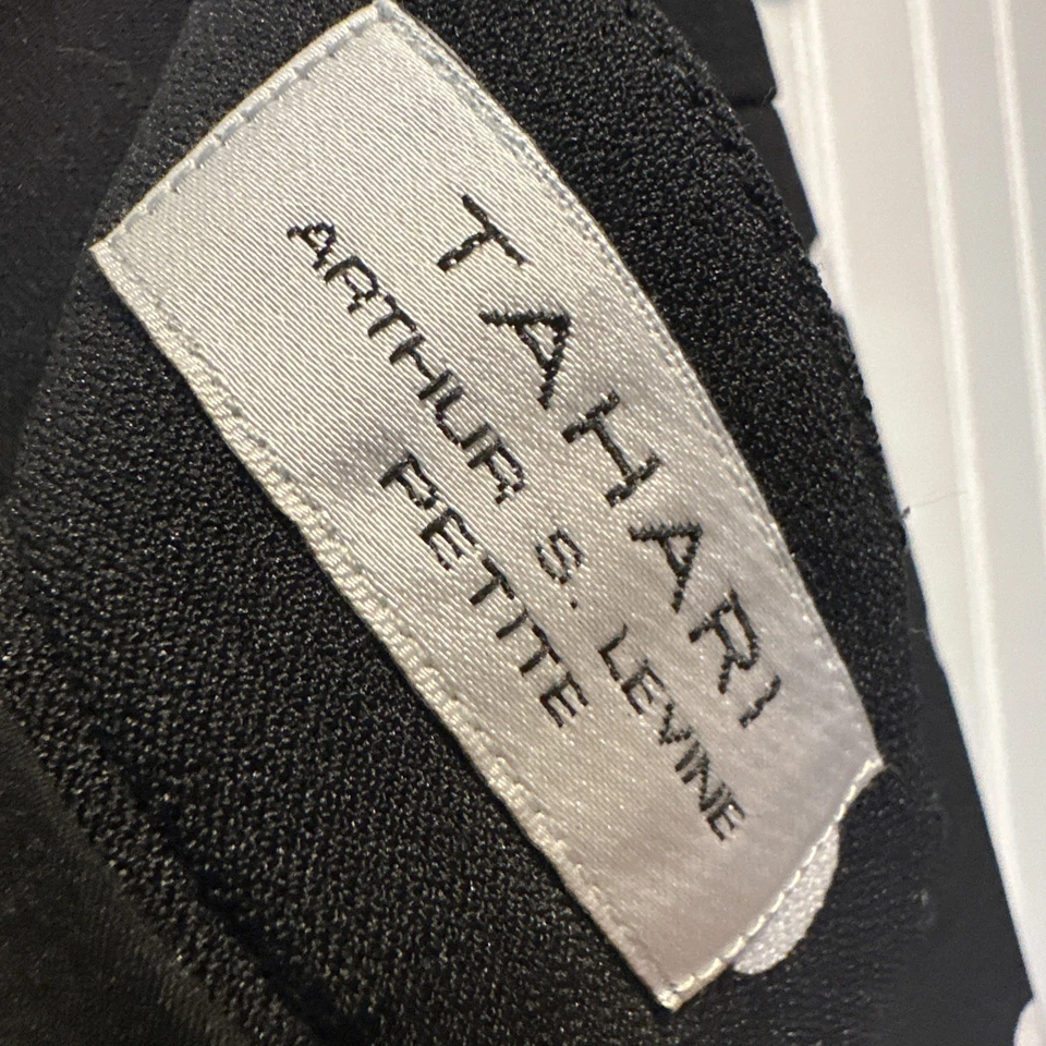 Falda Tahari Arthur S Levine Petite Negra Blanca Lunares Plisada Línea A Talla 4P Foto 3 de 4