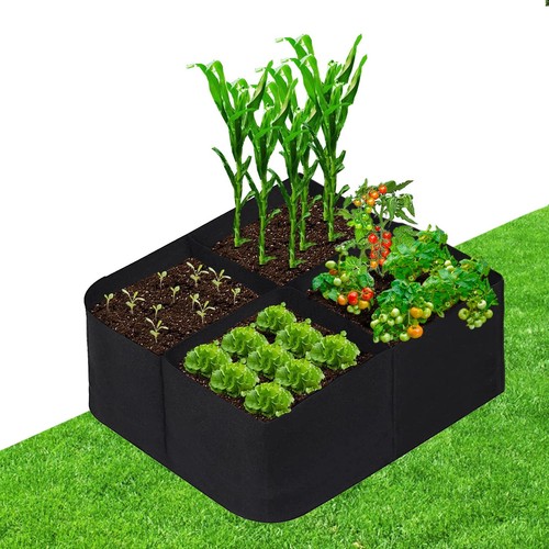 Fabric Raised Garden Beds Outdoor, 2X2 Ft 4 Grids Plant Grow Bags,Vegetables ...