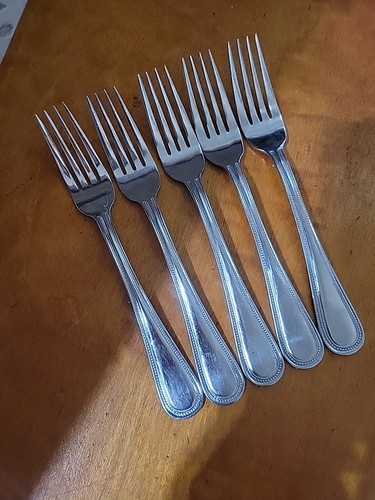 Gibson Bead 18/0 Stainless Steel Pattern Code Beaded Dinner Forks Set of 4