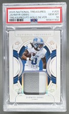 1102 Jahmyr Gibbs 2025 National Treasures Holo Silver Treasured Patch /25 PSA 10