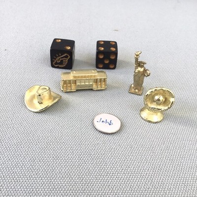 Monopoly Here and Now 4 Replacement Gold Tone Game Tokens & Dice Movers 2015