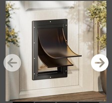 Medium Dog Door Plastic Double Magnetic Flaps Black Up to 45lb