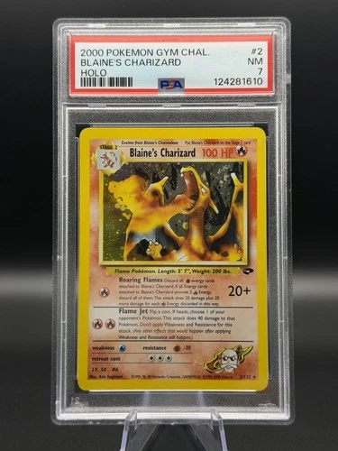PSA 7✨BLAINE'S CHARIZARD #2  2000 POKEMON GYM CHALLENGE w/ Fighting Energy Error