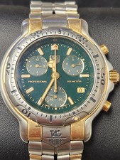 Tag Heuer 6000 Pro CH1151.BD0678-J1A Stainless/18k Gold Green Quartz Chronograph