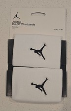Nike Jordan Jumpman Wristbands Dri-FIT Basketball White/Black NEW