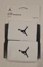 Nike Jordan Jumpman Wristbands Dri-FIT Basketball White/Black NEW