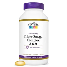 21st Century Triple Omega 369 Heart Health Support 180 Softgels Non GMO Glute...