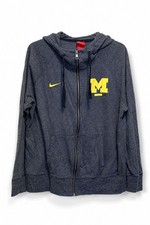 Nike Womens Michigan Wolverines Full Zip Hoodie Size XL Blue