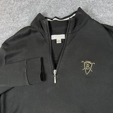 Peter Millar Butterfield Country Club Perth 1/4 Zip Pullover Mens M Black