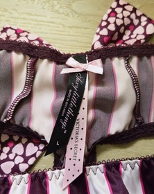 Vintage Victoria's Secret Sexy Little Things Silky Satin Thong Bows Panties L