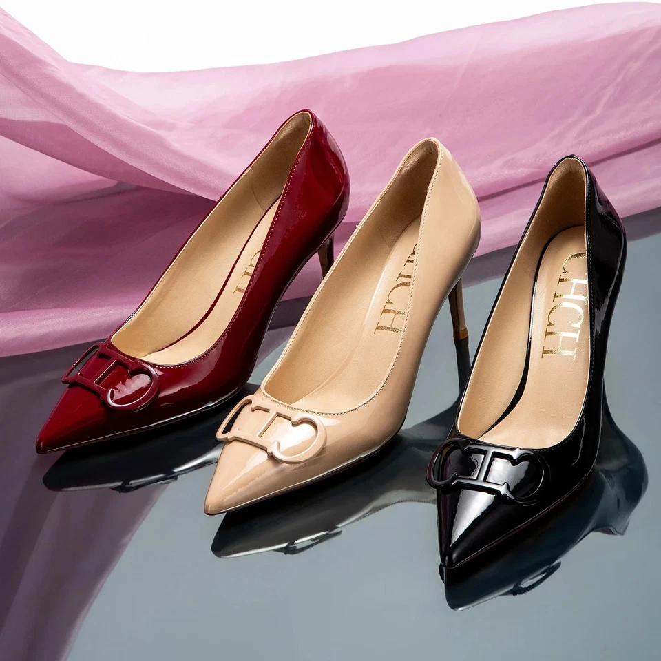 CH New Lacquer Leather Business/Formal High Heels Shoes - Image 3 of 4