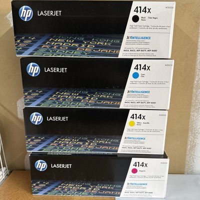 #ad HP 414X High Yield Toner Set Black Cyan Yellow Magenta W2020X 23X Full Set $549.99