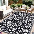 OLANLY 5x8 ft Waterproof Outdoor Rug – Reversible Plastic Straw Mat, Floral