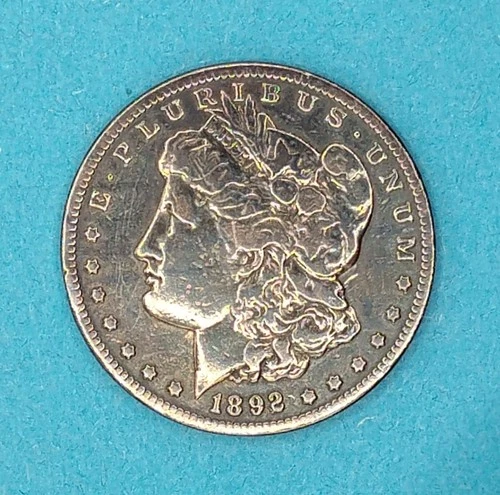 1892 CC Morgan Silver Dollar VF Very Fine Key Date Carson City - Some Toning