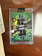 2026 Wild card 5 card draw stacked deck black tie DJ Moore # 1/1 Mirrored Green