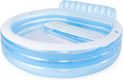 Swim Center Inflatable Family Lounge Pool: Built-In Bench   Cup Holder   156 Gal