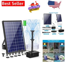 Elegant 8W Solar Fountain Pump with Battery Backup & 8 Spray Modes for Bird Bath