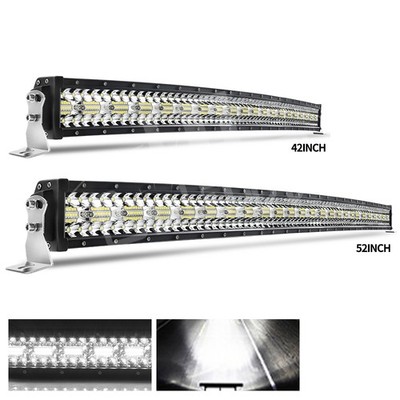 32/42/52inch LED Work Light Bar Flood Spot Offroad Driving SUV 4x4 ATV 12V 24V