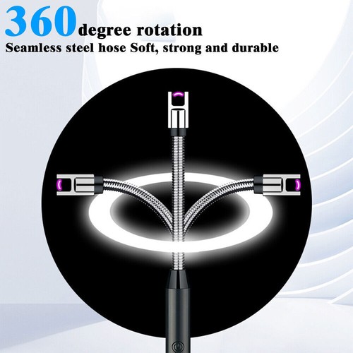 USB Rechargeable Electric Windproof Lighter Candle Lighters BBQ Arc Long Neck - Foto 11 di 27