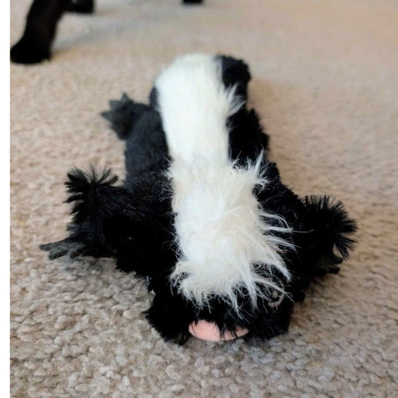 Cat Toy - black and white scrunchy skunk 