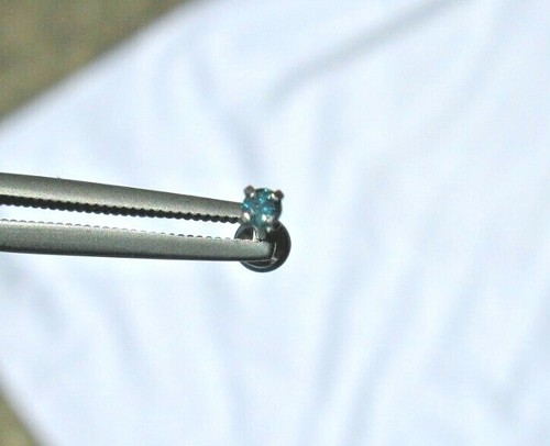 2.06mm REAL BLUE DIAMOND LABRET BODY,CERTIFICATE LIP EAR 1/4",5/16",3/8",7/16 - Picture 6 of 6