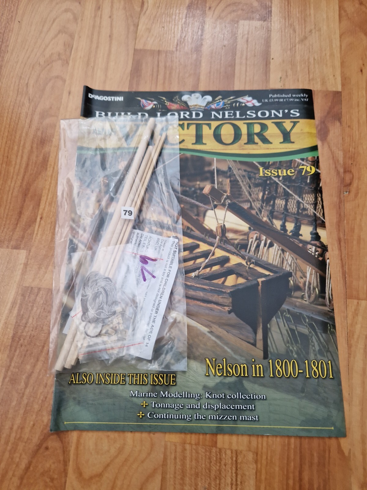 1/84 DEAGOSTINI BUILD LORD NELSON'S HMS VICTORY MODEL SHIP ISSUE 79 INC PART