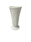 vintage milk white glass vase with grapes vines floral 10 inches tall