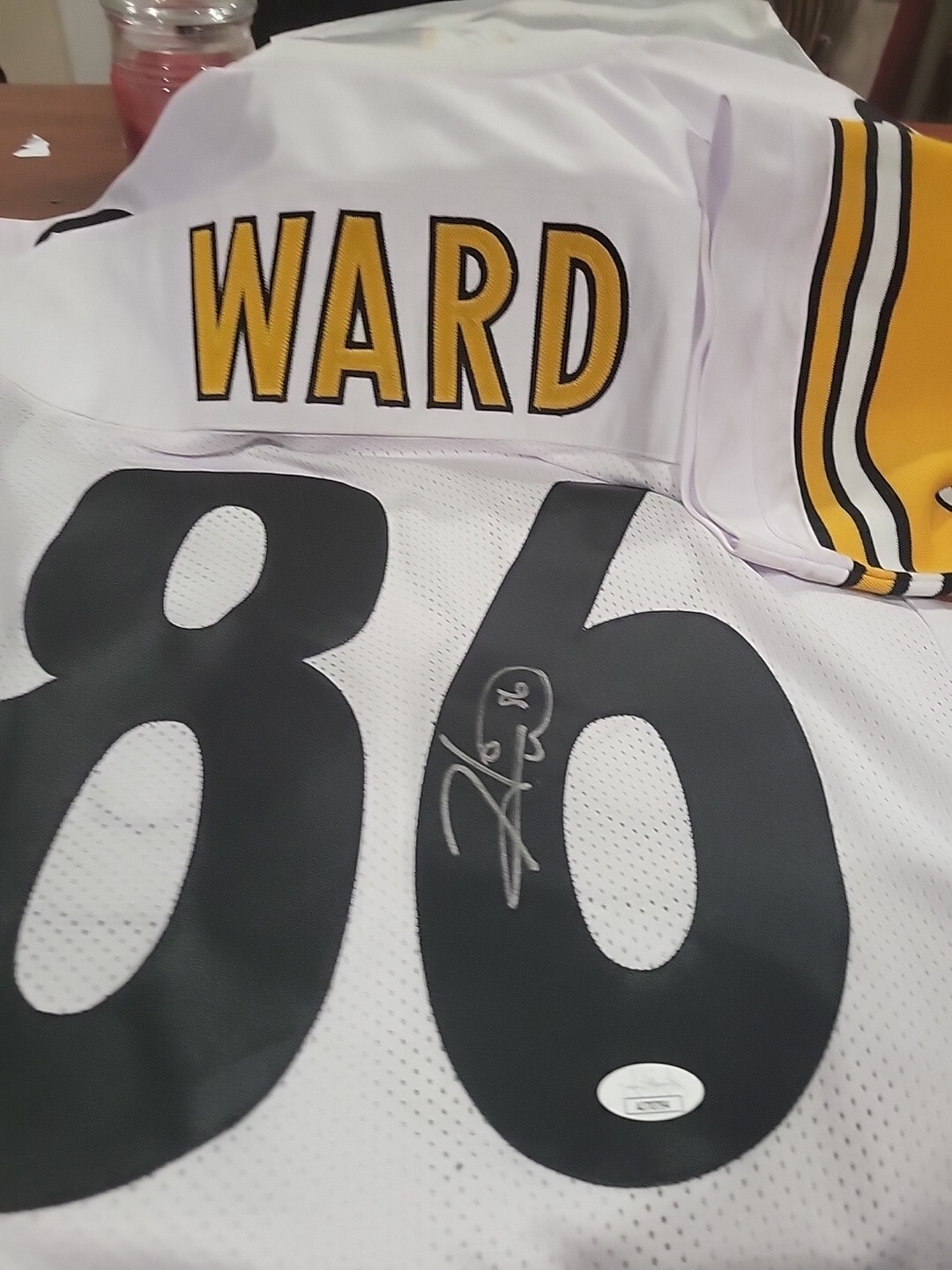 Hines Ward Autographed Signed Custom Stats Steelers Jersey JSA COA 