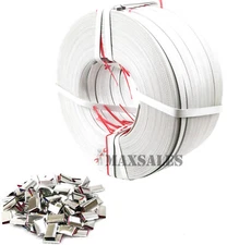 New STRAPPING ROLLS Poly 1706 ft + 600pc STEEL Seals 