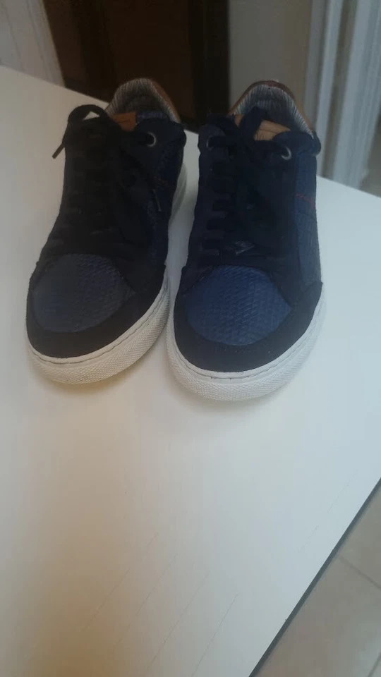 S. OLIVER Tenis Cuero Azul Marino Tostado Ribete Europeo Talla 40 Ajuste EE. UU. 8.5 9 UK 6.5 Foto 3 de 4