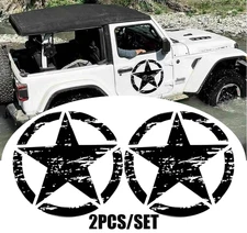 2 Pcs Car Decal Hood Star Graphics Sticker For Suv Off-Road Body Side Door Trunk
