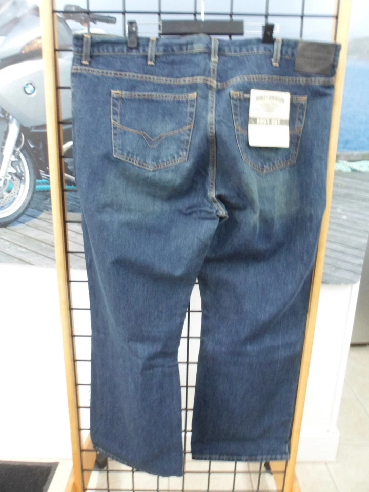 Calça jeans NOS Harley Davidson masculina clássica boot cut azul 99027-09VM - Imagem 2 de 4