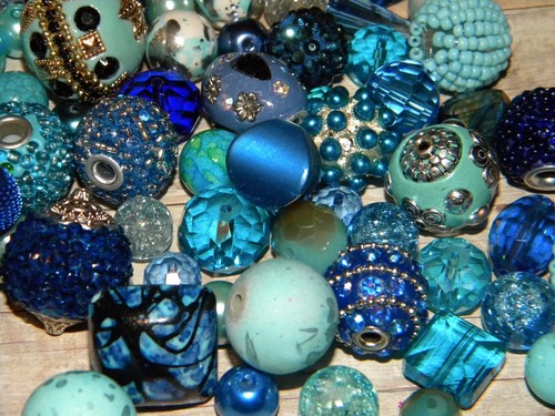 New 20/pc Jesse James MIXED BLUE'S lot loose 10mm-22mm Beads RANDOM Picked lot - Picture 3 of 12