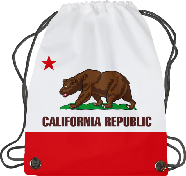 U24® Turnbeutel Sportbeutel Gymbag Fahne Flagge Kalifornien