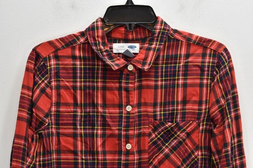 Old Navy Mens Long Sleeve Tartan Plaid Classic Fit Cotton Button Up Shirt M - Picture 3 of 8
