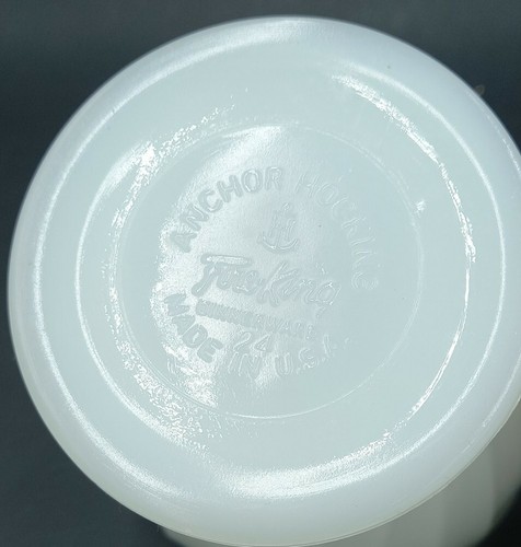Anchor Hocking Fire King milk glass swirl Creamer Gold Trim - Picture 10 of 10