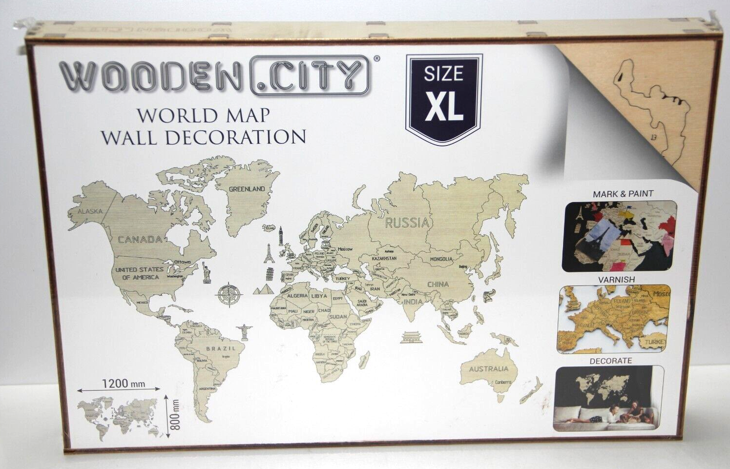 WOODEN CITY 1:28 KIT IN LEGNO 3D AD INCASTRO MAPPA DEL MONDO XL ART 503