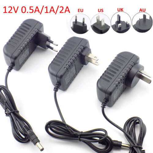 DC/AC 12V 500ma 1A 2A Power Supply Adapter Charger LED Strip Light CCTV Camera - Picture 1 of 16
