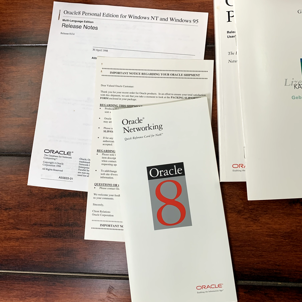 Oracle8 Oracle 8 Personal Edition Windows NT 95 Software VTG Big 