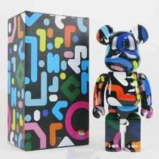 400%Bearbrick KAWS Color Line Graffiti Action Figure Deco Art Toy Collection Gif